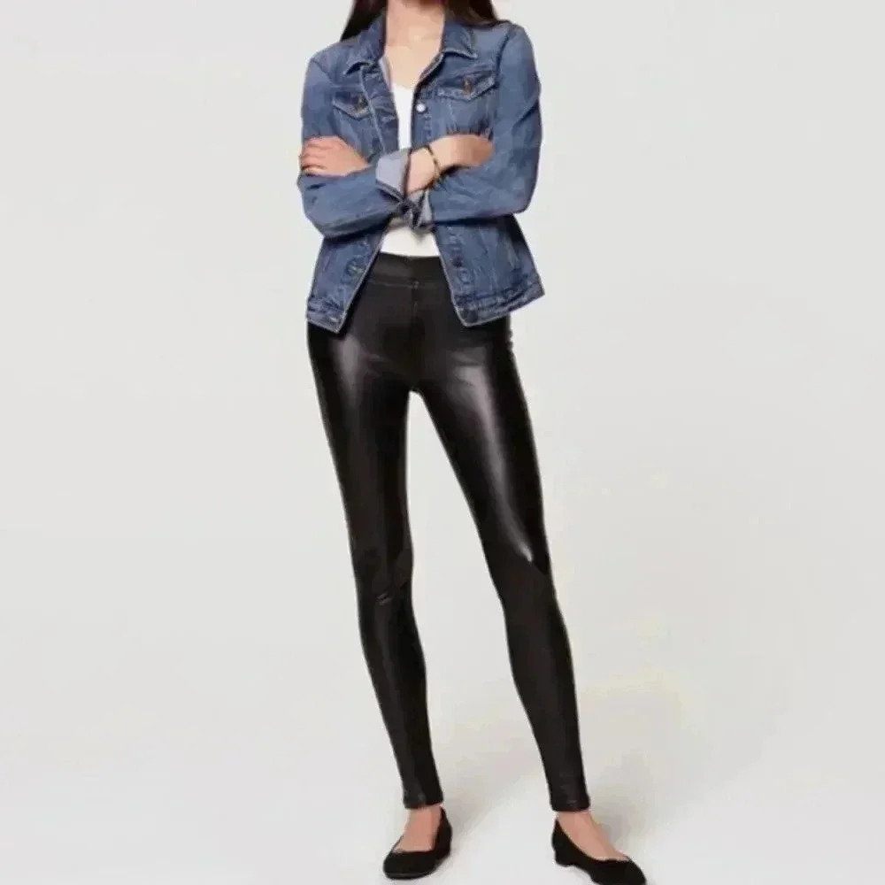 LOFT New Faux Leather Bi Stretch Leggings Black Size 8 Medium